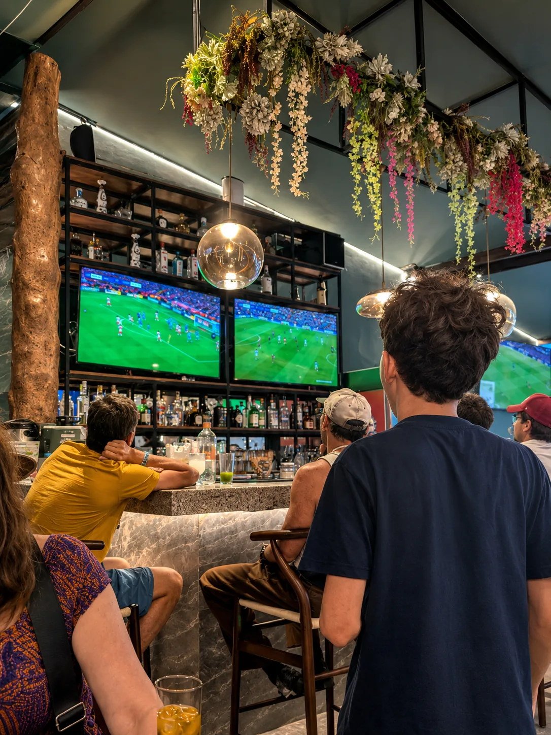 Football game crowd at Celtic Cactus Sports Bar for World Cup and live sports
