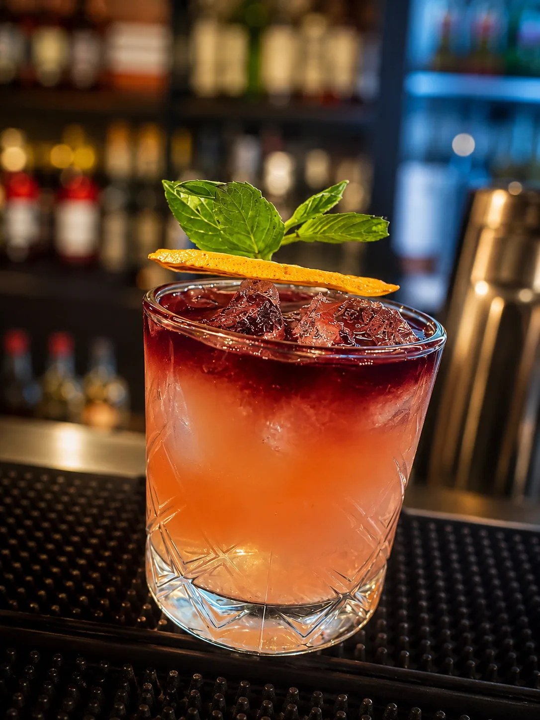 Layered cocktail at Celtic Cactus bar in Playa del Carmen